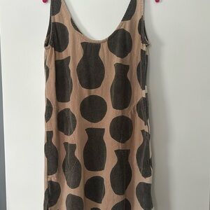 Stylish Tan and Black Mini Dress